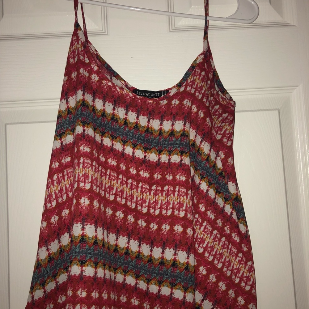 Multicolor spaghetti strap flowy blouse